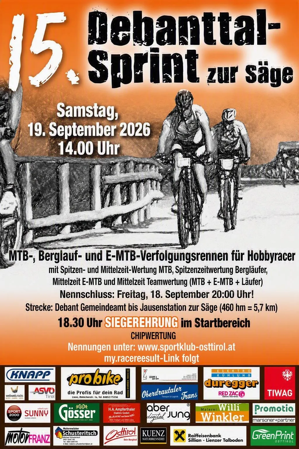 15. Debanttalsprint zur Säge